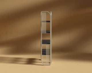 Apollo_Bookshelf_Champagne - Black Oak