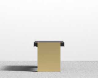 Arlo Desk - Brushed Brass - Black Oak
