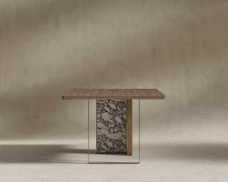 Augustus Desk - 88" - Walnut Veneer - Viola Marble Base Augustus Desk - 88" - Walnut Veneer - Viola Marble Base