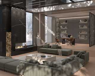 Berllin Modular Sectional Scene in Sage Berllin Modular Sectional Scene in Sage