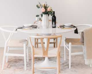 Tulip Dining Table - Round Carrara Tulip Dining Table - Round Carrara