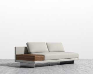 Dresden Armless Sofa with Side Table - Plush Weave - Oyster Dresden Armless Sofa with Side Table - Plush Weave - Oyster