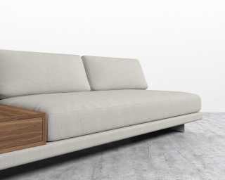 Dresden Armless Sofa with Side Table - Plush Weave - Oyster Dresden Armless Sofa with Side Table - Plush Weave - Oyster