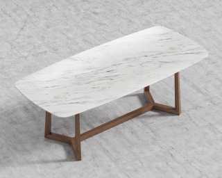 Eleanor Dining Table - Walnut - White Marble