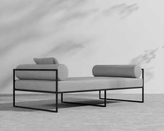 Everett Outdoor Daybed - Encino - Black Frame Everett Outdoor Daybed - Encino - Black Frame
