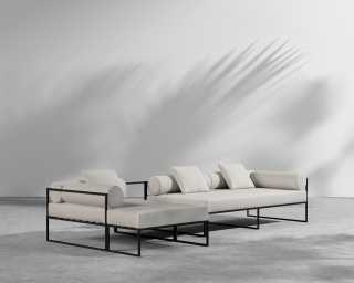 Everett Outdoor LHF Sectional Sofa - Palisades - Black Frame Everett Outdoor LHF Sectional Sofa - Palisades - Black Frame