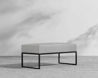 Everett Outdoor Ottoman - Encino - Black