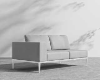 Francis 2 Seater Left Arm - Encino - White Frame