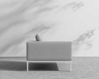 Francis 2 Seater Left Arm - Encino - White Frame