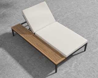 Francis Outdoor Lounger - Palisades - Black Frame Francis Outdoor Lounger - Palisades - Black Frame