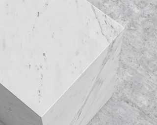 Liza Side Table - White Carrara Marble