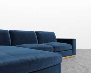 Noah Sectional - Brass - Plush Velvet - Cobalt Noah Sectional - Brass - Plush Velvet - Cobalt