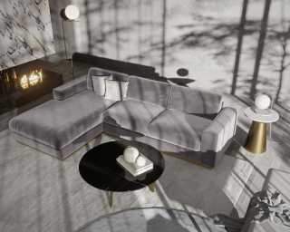 Noah Sectional Scene - Dusk featuring Iris Collection Noah Sectional Scene - Dusk featuring Iris Collection