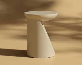 Ophira Side Table - Ivory Waxed