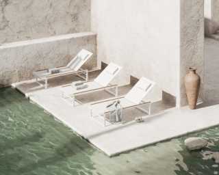 Linnea Outdoor Lounger in white Linnea Outdoor Lounger in white