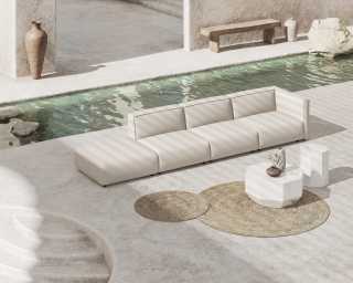 Outdoor Arya Modular in palisades featuring Leia Side and Coffee table