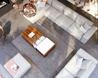 Porter Extended Modular and Truman Coffee Table Scene (Horizontal)