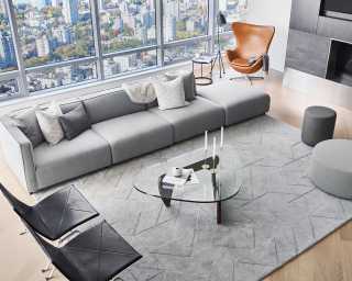 Arya Modular Sectional - Left Hand Facing - Plush Weave Porpoise 