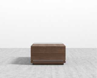 Truman Coffee Table - Walnut Veneer - White Frosted Glass
