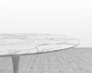 Tulip Dining Table - Round Carrara - White Base Tulip Dining Table - Round Carrara - White Base