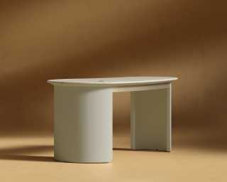 Valerian Desk - White Travertine - Alabaster Valerian Desk - White Travertine - Alabaster