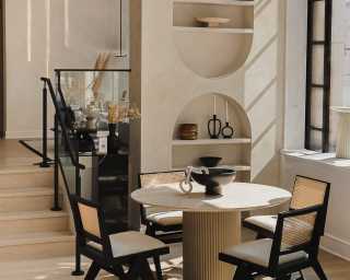 Athena Dining Table Scene with Javert Dining chairs Athena Dining Table Scene with Javert Dining chairs