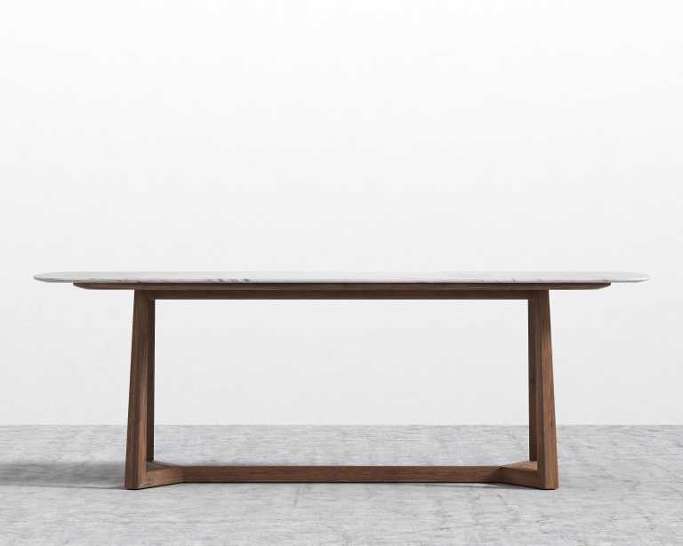 Eleanor Dining Table - Walnut - White Marble