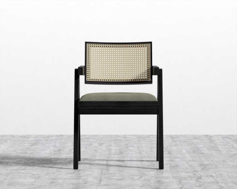 Javert Armchair - Black Frame - Leuven Linen - Esme