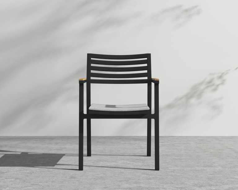 Linnea Dining Chair - Black Frame, Encino Linnea Dining Chair - Black Frame, Encino
