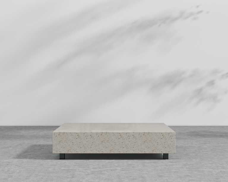 Liza Coffee Table - 40 x 40 - White Terrazzo