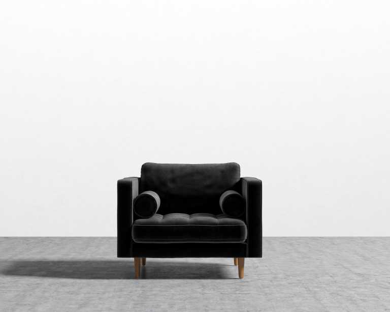 Luca Armchair - Vintage Velvet - Black