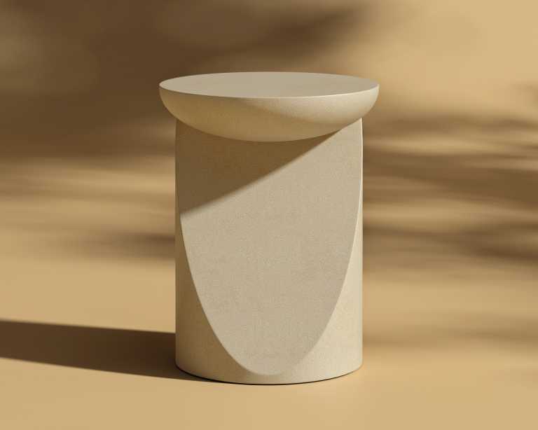 Ophira Side Table - Ivory Waxed